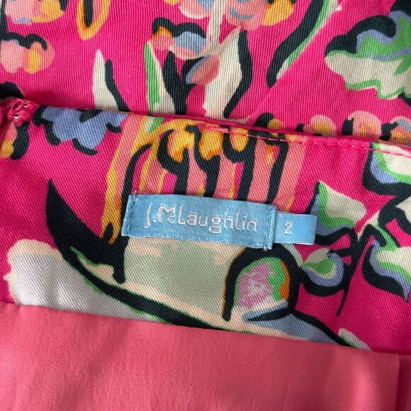 J McLaughlin Skirt Womens size 2 Floral Twist Knot Front Blakely Rose Freshfield - Picture 6 of 9